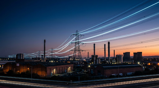 Electrical light trails at dusk